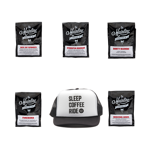 Coffee Sample Pack/SCR TRUCKER HAT-BLK/WHT