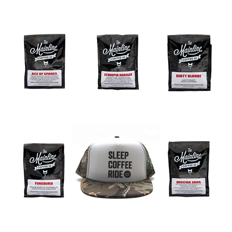 Coffee Sample Pack/SCR TRUCKER HAT-CAMO